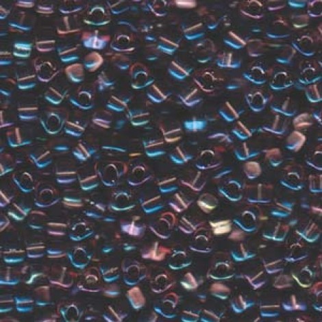 5/0 Miyuki Triangles - Lined Smokey Amethyst AB - 12.5gm