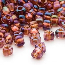 5/0 Miyuki Triangles - Sparkling Ginger Lined Amethyst AB  - 12.5g
