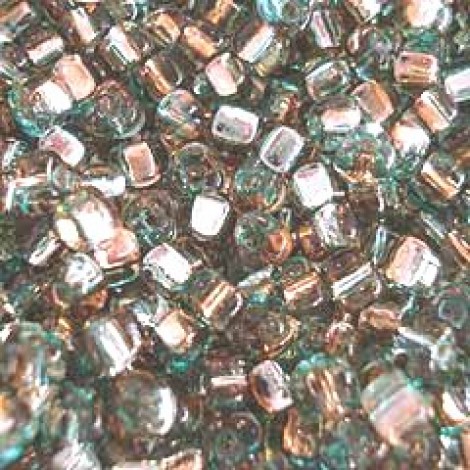 5/0 Miyuki Triangles - Rococo Silver Lined Aqua-Light Bronze - 12.5gm