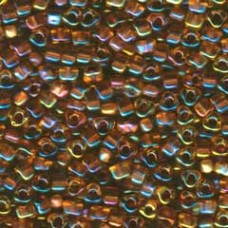 5/0 Miyuki Triangles - Cinnamon Lined Topaz Luster - 12.5gm