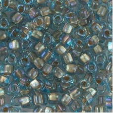 5/0 Miyuki Triangles - Sparkling Bronze Lined Aqua Luster - 12.5gm