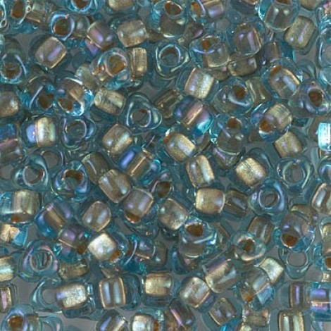 5/0 Miyuki Triangles - Sparkling Bronze Lined Aqua Luster - 12.5gm 5/0 Miyuki Triangles - Sparkling Bronze Lined Aqua Luster - 12.5gm