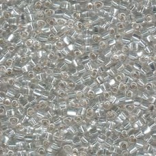 8/0 Miyuki Triangle Seed Beads - Silver Lined Clear - 12.5gm