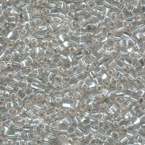 8/0 Miyuki Triangle Seed Beads - Silver Lined Clear - 12.5gm