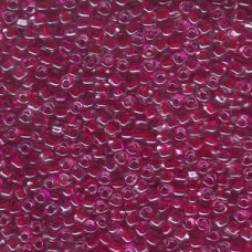 8/0 Miyuki Triangle Seed Beads - Colour Lined Cranberry - 12.5gm