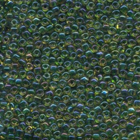 8/0 Miyuki Triangles - Emerald Lined Topaz Lustre - 12.5gm
