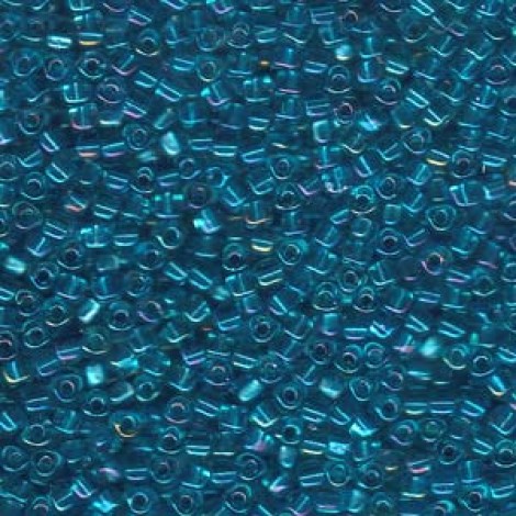 8/0 Miyuki Triangle Seed Beads - Blue Lined Aqua