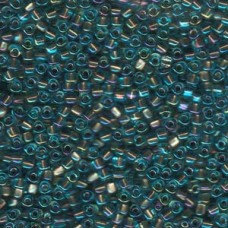8/0 Miyuki Triangle Seed Beads - Bronze Lined Aqua - 12.5gm