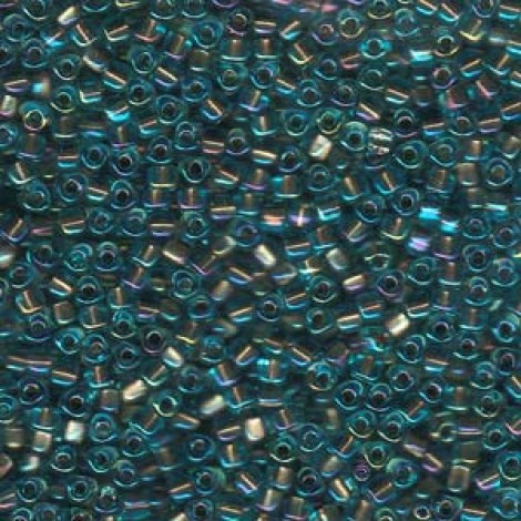 8/0 Miyuki Triangle Seed Beads - Bronze Lined Aqua