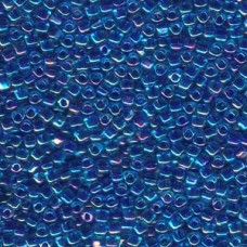8/0 Miyuki Triangle Seed Beads - Colour Lined Lt Blue/Purple - 12.5gm