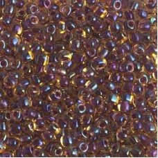 8/0 Miyuki Triangles - Dk Amethyst Lined Topaz AB - 12.5gm