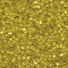 8/0 Miyuki Japanese Triangles - Matte Silver Lined Yellow - 12.5gm