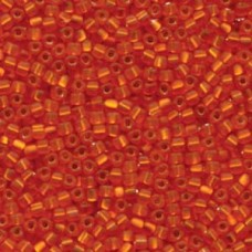 8/0 Miyuki Japanese Triangles - Matte Silver Lined Orange - 12.5gm
