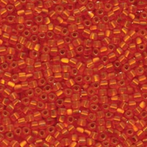 8/0 Miyuki Japanese Triangles - Matte Silver Lined Orange - 12.5gm
