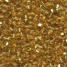8/0 Miyuki Triangles - Silver Lined Gold - 12.5gm