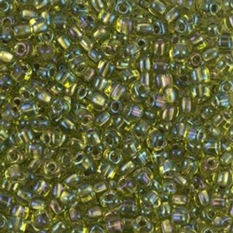 8/0 Miyuki Triangles - Sparkling Lined Chartreuse AB - 12.5gm