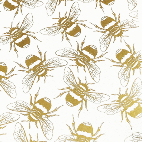 9.5x13.5cm Coral Cockatoo Gold Foil Water Transfer Sheet - Bees