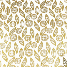 9.5x13.5cm Coral Cockatoo Gold Foil Water Transfer Sheet - Bohemian Leaves + Seeds