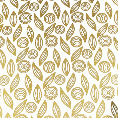 9.5x13.5cm Coral Cockatoo Gold Foil Water Transfer Sheet - Bohemian Leaves + Seeds
