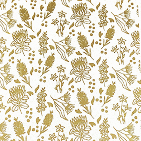 9.5x13.5cm Coral Cockatoo Gold Foil Water Transfer Sheet - Australian Botanicals Bottlebrush