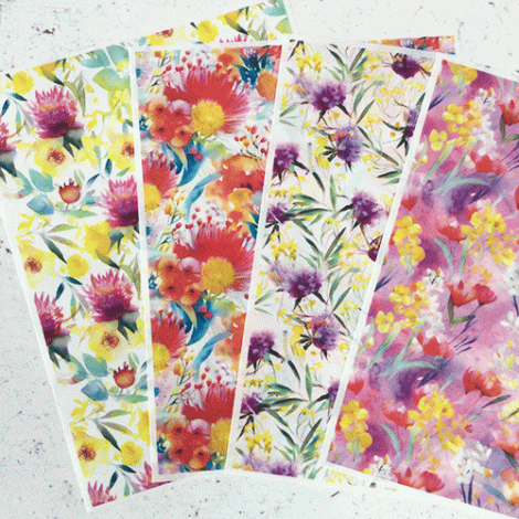 9.5x13.5cm Coral Cockatoo Water Soluble Transfer Sheets - Watercolour Australian Pastel Botanicals