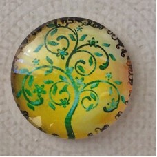 25mm Art Glass Backed Cabochons - Tree of Life 8