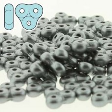 6x3mm Czech Trinity Triangle 3-Hole Beads - Light Grey-Silver - 8gm (app 70 beads)