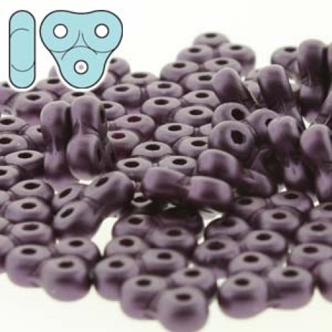 6x3mm Czech Trinity Triangle 3-Hole Beads - Pastel Bordeaux - 8gm (app 36 beads)