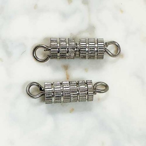 16x4mm Nickel Plated Screw Clasps - Pack of 2