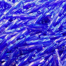 12mm Miyuki Twisted Bugles - Transprent Cobalt AB - 12.5gm