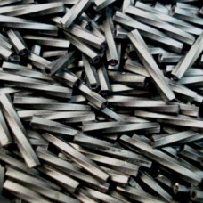 12mm Miyuki Twisted Bugles - Matte Black - 12.5gm