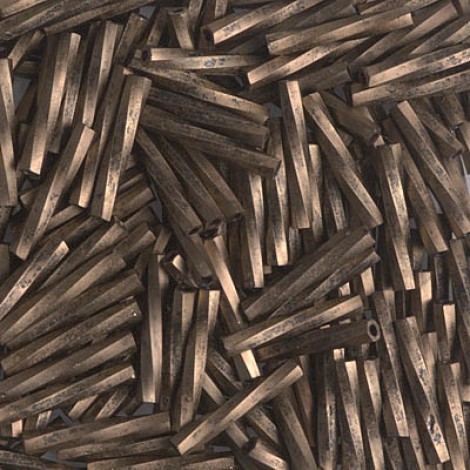 12mm Miyuki Twisted Bugles- Gold Ant Matte Black - 12.5gm 12mm Miyuki Twisted Bugles- Gold Ant Matte Black - 12.5gm