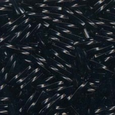 12x2.7mm Miyuki Twisted Bugle Beads - Opaque Black - 12.5gm