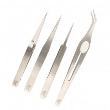 Beadsmith Basic Elements 4-Piece Crafters Tweezers Set - Satin Stainless Steel