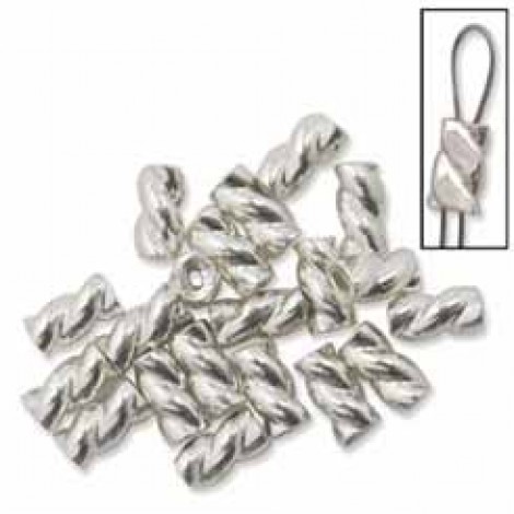 3mm Sterling Silver Twisted Crimps (.010" Wire)