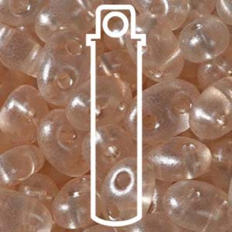 Czech 2.5x5mm Twin Beads - Crystal Beige Pearl - 23gm