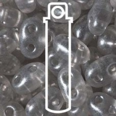 Czech 2.5x5mm Twin Beads - Crys Gray Pearl - 23gm
