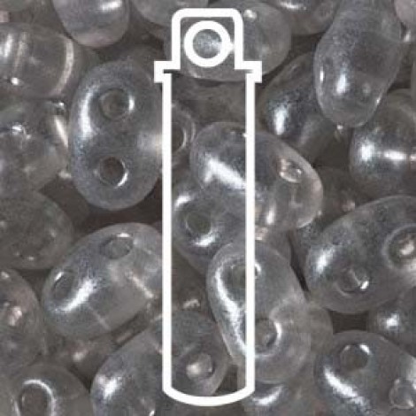 Czech 2.5x5mm Twin Beads - Crys Gray Pearl - 23gm