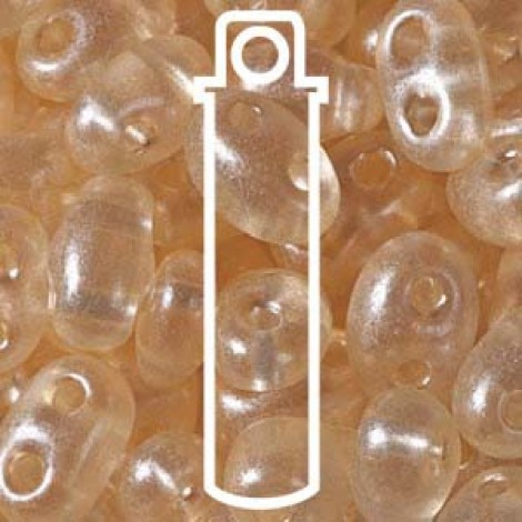 Czech 2.5x5mm Twin Beads - Crys Pale Orange Pearl - 23gm