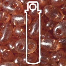 Czech 2.5x5mm Twin Beads - Crystal Peach Pearl - 23gm