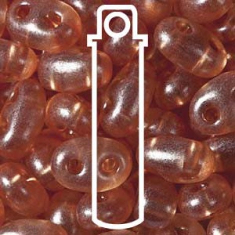 Czech 2.5x5mm Twin Beads - Crystal Peach Pearl - 23gm