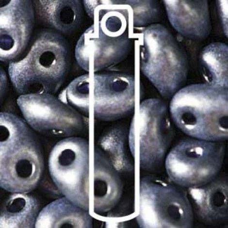Czech 2.5x5mm Twin Beads - Jet Plum Pearl Matte - 23gm Czech 2.5x5mm Twin Beads - Jet Plum Pearl Matte - 23gm