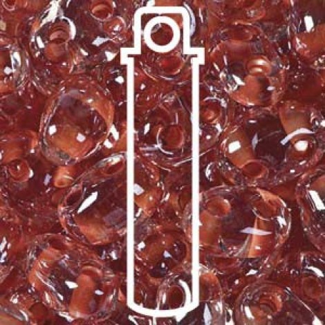 Czech 2.5x5mm Twin Beads - Crystal Orange Col Lined - 23gm