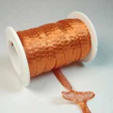 6mm WireLace Metallic Tubular Ribbon - Tangerine - Per metre