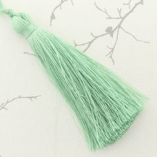 77mm Turkish Silk Thread Long Tassels - Mint Green