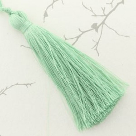 77mm Turkish Silk Thread Long Tassels - Mint Green - Each 77mm Turkish Silk Thread Long Tassels - Mint Green - Each