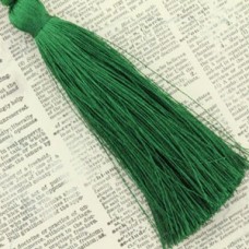 77mm Turkish Silk Thread Long Tassels - Green Grass