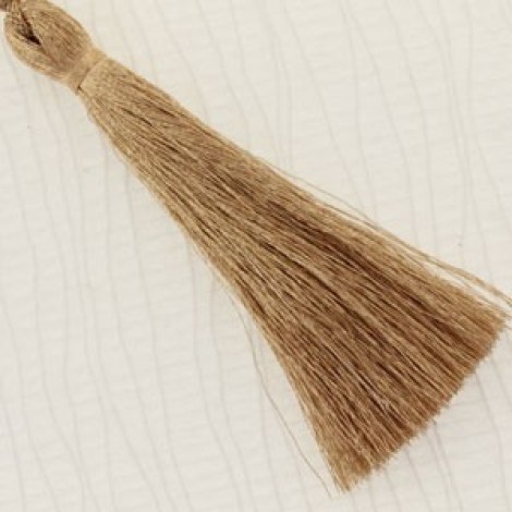 77mm Turkish Silk Thread Long Tassels - Mocha Cream - Each