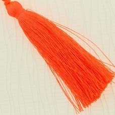 77mm Turkish Silk Thread Long Tassels - Neon Red