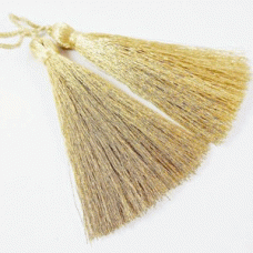 77mm Turkish Silk Thread Long Tassels - Light Gold